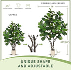 Fiddle Leaf Fig Tree 8ft - Extra Large Faux Fiddle Leaf Fig Tree with White Planter- Fig Tree with 108 Fiddle Leaves, Realistic Fiddle Leaf Fig Tree Artificial Indoor for Home Office Decor
