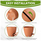 5 Pack 6 Inch Self Watering Planters for Indoor Plants, Automatic Watering Pots for Busy Plant Parents & Vacation, Decorative Modern Flower Pots with Drainage & Saucers (Terra Cotta, 6 inch)