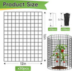 10 Packs Plant Protectors from Animals, 30Pcs 12"x 16" Large Metal Wire Mesh Garden Plant Cages for Outdoor Gardening, Chicken Wire Cloche Plant Cages for Rabbits with Zip Ties & Stakes(Black)