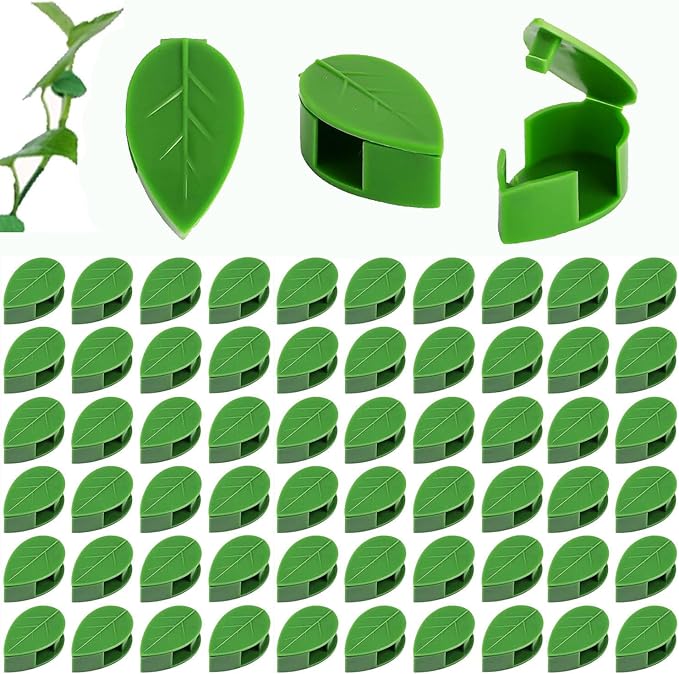 100PCS Plant Climbing Wall Fixture Clips, Plant Fixer Invisible Wall Vines Fixing Clips with Acrylic Adhesive Sticker, Self-Adhesive Hook Plant Vine Support Holder