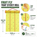 Qualirey Giant Sticky Fly Traps, Fly Strips for Indoor Outdoor Hanging Flying Tapes Non Toxic Ribbon Fruit Gnat Killer for Mosquito Plants House Horse Stable(442.95ft,Yellow,15 Pcs)