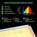 IPOW Grow Tent Kit Complete System 2x2 ft with VS1000 Led Grow Light, 4 Inch 190CFM Inline Fan, Carbon Filter and 8ft Ducting Combo, 24" x 24" x 55"