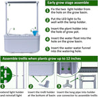 E SUPEREGROW Hydroponics Growing System kit with Trellis,Smart Hydroponic Gardening System with LED Grow Light, Indoor Hydroponic Garden Herb Grow Kit for Short Tomato,Pepper,Cucumber (6200LC)