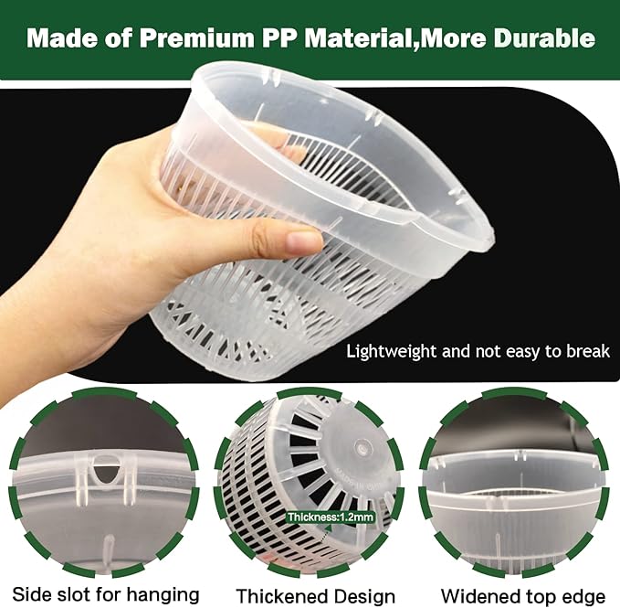 Orchid Pot, 12 Pack Orchid Pots with Holes, 4 Each of 4.5", 5.5", 6.3", Clear Orchid Pots for Repotting, Breathable Slotted Orchids Planter