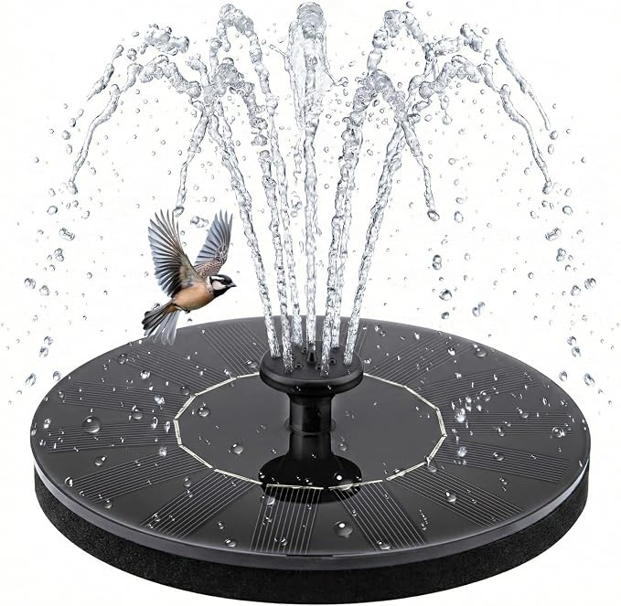 Yeomi Solar Fountain, Floating Solar Water Pump for Bird Bath, Outdoor Water Fountain No Battery or Electricity Needed, Easy to Use for Garden, Pond, Patio