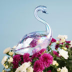 NiHome Glass Plant Self Watering Bulbs 3-Pack Iridescent Pearl Home Potted Planter Watering Bulbs Insert Decorative Devices Vacation Automatic Watering Spikes Indoor and Outdoor (Swan, Snail & Bird)