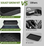 SOLIGT Extra Thick Heavy Duty 10 Pack Seed Starting Trays - Microgreens Growing Trays Seedling Plant Germination Starter Tray Transplant Fodder Flats, No Holes, No Leakage, Reusable, 14 * 10.8 * 2.3"