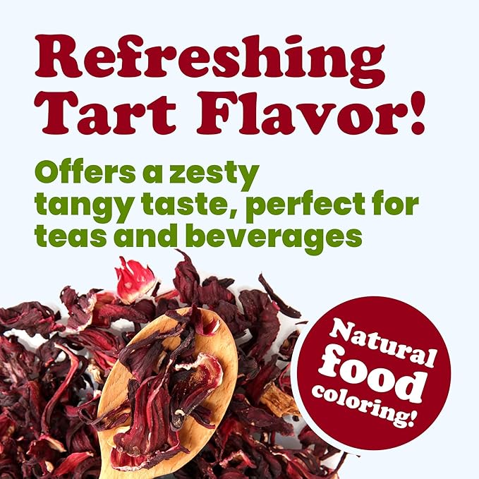 Food to Live Organic Hibiscus Flowers, 12 Ounces – Whole Petals. Great for Herbal Tea. Non-GMO. Caffeine-free. Good Source of Vitamin C. Bulk. Kosher