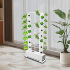Hydroponic Growing System Kit, 56 Plant Hydroponic Tower Indoor Herb Garden Vertical Planter Germination Kit with Intelligent Water Circulation & Timer Function, Grower Harvest Fresh Herbs Vegetables