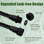 Flat Soaker Hose, Garden Hose with Heavy Duty Double Layer Design, Drip Irrigation Hose Saves 80% Water, Leak Proof Sprinkler Hose for Garden, Lawn, Vegetable plot (100FT)