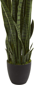 Nearly Natural 46in Artificial Snake Plant, Sansevieria Faux Greenery for Indoor Home Office Decor