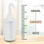 Mossify Squirtr Bottle 480ml – Clear Squirt Water Bottle for Plants, Tattoo, Hair & Labs – Easy Squeeze Plant Waterer with Long Nozzle – Refillable Seedling Watering Can, Wash Bottle - Clear