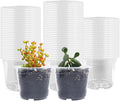 RooTrimmer 100 Pack 2.8 Inches Clear Plant Pots with Drainage Holes, Transparent Seeding Nursey pots, Round Plastic pots for Seeds Starter, Seeds Germination
