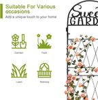 hogardeck 1PC Metal Garden Trellis 45 * 14 inch for Climbing Plants Flowers Outdoor,Heavy Duty,Black Coating Rustproof Trellis for Rose, Vegetable, Flowers, Perfect for Training Climbing Plants