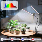Indoor Clip-on Plant Growth Light, Full Spectrum Grow Light with 156 LEDs, Flexible Gooseneck and 4/8/12H Timer, 3 Spectral Modes, 10 Levels of Dimming, Suitable for Seedlings and Succulent Seeds