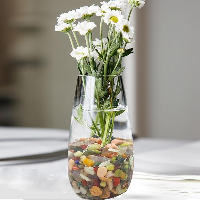 FANTIAN 2 Pounds Pebbles for Plants, 3/8 Inch Succulent Rocks, Decorative Polished River Rocks for Plants Indoor, Vases, Cactus Planters, Bird Bath, Craft and Fairy Garden