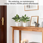 Mkono 2 Pack Fake Plants in Pot, 11" Potted Artificial Plants for Home Decor Indoor Faux Green Leaf Plant with Modern White Planter for Desk Shelf Office Room Decoration (Pothos)