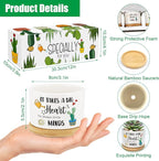 3Pcs Teacher Appreciation Gift Succulent Pots Mini Ceramic Plant Pot with Bamboo Tray Pots Planters for Best Teacher Thank You for Helping Me Grow for Graduation Birthday Plants Not Included