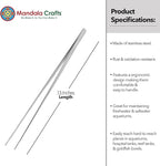 Mandala Crafts 15 Inches Silver Stainless Steel Straight Aquarium Tweezers for Aquatic Plants – Long Aquascape Forceps for Fish Tanks, Hospital Tanks, Goldfish Bowls, and Terrariums