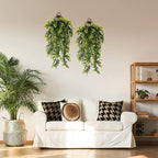 PASYOU Artificial Hanging Plants, Fake Vines Plastic Leaves Ivy Faux Greenery UV Resistant Plant for Indoor Outdoor Garden Office Decor Christmas Wedding Party Baskets DIY Decoration Yellow 4 Pack