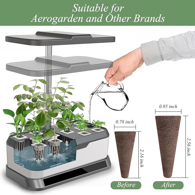 Tigvio 133-Pack Hydroponic Grow Sponges kit - Replacement Seed Starter Pods Compatible with AeroGarden - Boost Root Growth - Ideal for Indoor Gardening - Includes 12 Tags & 1 Tweezer (133pack)