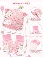 Geyoga 12 Pieces Newborn Hat Mittens Gloves Set Baby Boys Girls Cotton Baby Beanie for 0-12 Months