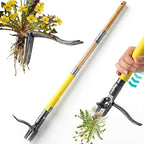 Weed Puller Tool Stand Up with Slide-Release Ejection, Reinforced Steel Weeder with 3-Section Long Handle, No-Touch Cleaning for Lawn & Garden, Heavy Duty No Bend Weeding Tool for Dandelions, Thistles
