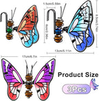 Butterfly Flower Pot Decorations,3Pcs Decorative Hangers for Outdoor Plant Pots, Plant Decoration Landscape Decor Garden Adornment