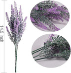 PASYOU 6 Pcs Artificial Lavender Flowers, Plastic Plants Fake Simulation Flower Wedding Indoor Outdoor Bridal Bouquet Home Garden Balcony Patio Planter Filler DIY Arrangement Decoration - Fuchsia