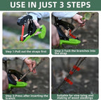 Suca Plant Tying Machine, Lightweight Plant Tying Tape Tool to Tie Up Vine Quickly, Tie Tapener Gun with Tapes and Staples Green