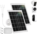 2 Pack 8w Solar Panel for Wyze & Arlo Essential Camera, Compatible with Most Low-Power Wireless Cameras, Solar Charger with 10ft Cable + Adjustable Mount, IP65 Waterproof