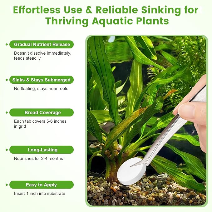 Root Tabs Freshwater Aquarium Plant Fertilizer, Slow-Release 100 Tabs 1g/Tab, Safe for Fish and Shrimp, for Planted Aquarium Substrate (100)