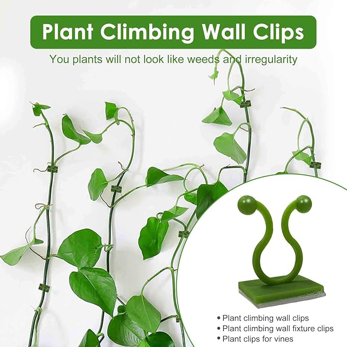 Plant Clips-Plant Climbing Wall Fixture Clips 110PCS, Invisible Clips For Climbing Plants，Self-Adhesive plant wall clips For Plant Support, Sticky Plant Fixture Clips Plant Holder For Pothos