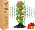 Halatool 6 Pack Tomato Cages for Graden 60 Inch, Adjustable Metal Tall Heavy Duty Tomato Trellis Plant Support, Foldable Tomatoes Stakes for Climbing Vegetables Flowers Fruits