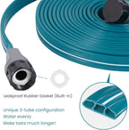 LINEX Sprinkler Soaker Hose 75 ft 2 pack for Garden Lawn Watering Hose with Stakes