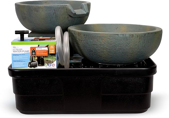 Aquascape Spillway Bowl and Basin Fountain Kit, 19 inch /21 inch Dia (49/52 cm), 78248