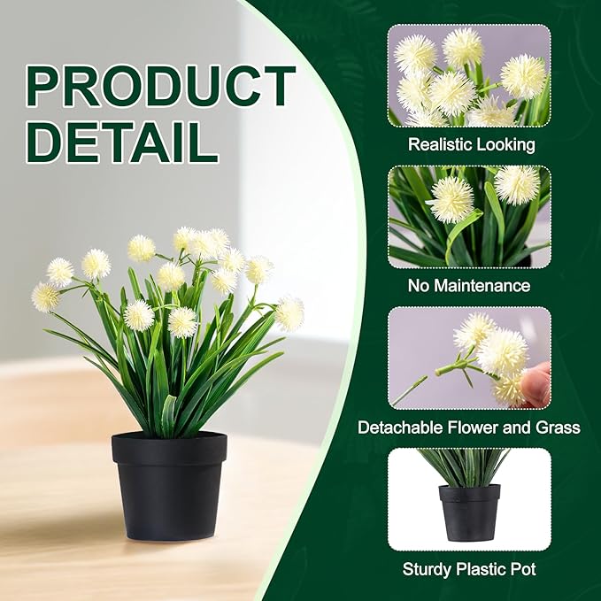 3 Pack Fake Small Plant Artificial Potted Flowers for Home Decor Fake Flower Plant Greenery Mini Faux Plant for Indoor Bedroom Living Room Office Shelf Bathroom Farmhouse Decor (Type 7)