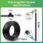 Drip Irrigation System 30 FT with 10 Nozzles, 360° Adjustable Bendable Garden Watering Misting System for Greenhouse, Yard, Lawn, Plant, Garden, 1/4 inch Hose