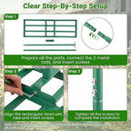 Goplus Lawn Leveling Rake, 30" x 10" Heavy Duty Level Lawn Tool w/ Ergonomic Handle for Soil, Effort-Saving Landscape Rake for Garden, Backyard, Golf Course, Farm, Pasture (Green)