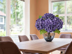ZYTUYO 20 inches 4 Pcs Violet Purple Real Touch Hydrangea Artificial Flowers Boho Lifelike Real Looking Latex Hydrangeas Flower with Long Stem for Home Decor Spring Table Centrepiece