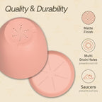 Planter Pots with Drainage Holes - Lightweight, Durable, and Space-Saving Pots for Indoor and Outdoor - Versatile Functionality, Simple Modern Design, Set of 20 Plastic Planter Pots - Pink