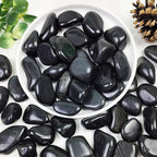 YISZM 5lbs Black Pebbles for Plants, 1-2 Inch High Polished Natural River Rocks for Landscaping, Decorative Stones Vase Filler Fish Tank Aquariums Garden Outdoor and Indoor DIY