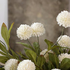 VIERENA 12 Pcs Faux Silk Pompon Mum Artificial Flowers for Vase -27", Bulk Fake Chrysanth Branches with Stems for DIY Bouquet Centerpieces Wedding Fillers Arrangements Shower Decorations (Cream)