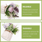 Faux Hydrangea Orchid Potted Plant Simulation Bonsai Decor Purple Small Artificial Flower for Living Room Office Home Decoration