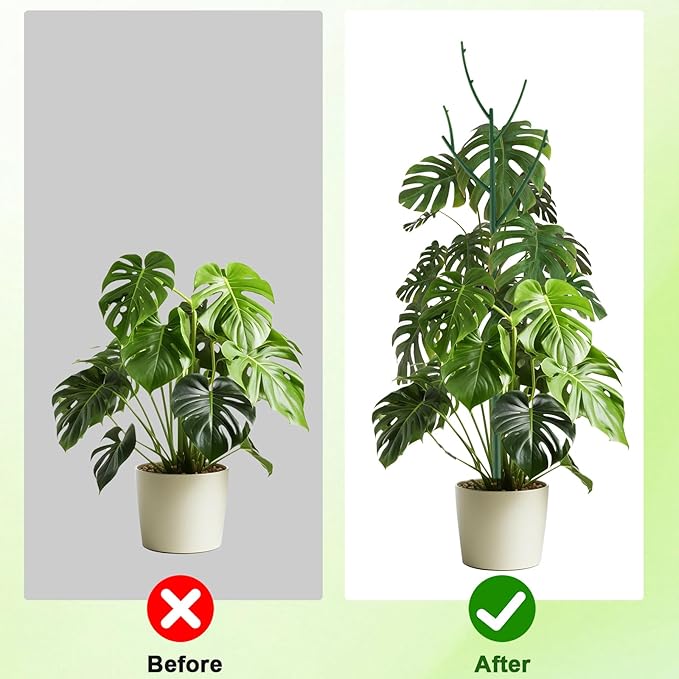 PERSZEN 15 Pack Stackable Plant Support Stakes, Garden Trellis for Climbing Plants Indoor and Outdoor Use, Plant Accessories for Potted Plants Monstera, Plant Sticks for Climbing Plant Stems