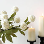 VIERENA 12 Pcs Faux Silk Pompon Mum Artificial Flowers for Vase -27", Bulk Fake Chrysanth Branches with Stems for DIY Bouquet Centerpieces Wedding Fillers Arrangements Shower Decorations (Cream)