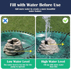 Bird Bath Water Fountain Resin Rock Fountain with 9.8ft Cord Length Water Pump Rock Waterfall for Hummingbird Birdbath Outdoor Decor for Garden Lawn Fish Tank and Aquariums (Grey)