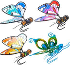 BESPORTBLE 3Pcs Butterfly Decorations for Plant Pots: Metal Stained Glass Garden Decor – Spring Outdoor Decor for Potted Plants, Aesthetic Yard & Patio Decorations Outdoor, Gift for Women