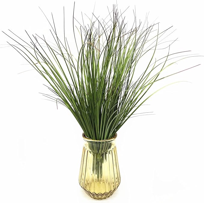 Fake Wheat Grass Plants Artificial Onion Greenery Faux Shrubs Plastic Plant Flowers Stems for Indoor Room Home Office Outdoor Decor Garden Porch Gardening Wedding Bundles DIY Decoration - 8 Pack
