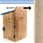 Blue Bird Houses for Outside with Gift Box - Durable Birdhouses for Outdoors with Clear View Panel & Predator Guard for Bluebird Wren Swallow Finch Chickadee Cardinal